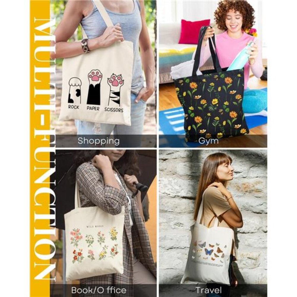 Tote Bag  canvas Tote Shoulder Book Bag Shopping bag - Picture 6 of 6